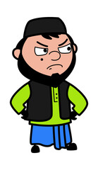 Aggressive Muslim Man Cartoon