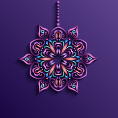 Modern vector decorative ornamental snowflake.