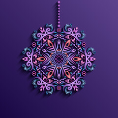 Modern vector decorative ornamental snowflake.