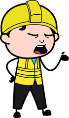 Engineer Talking Unamused Face Cartoon