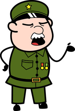 recommend clip art: Military Man Talking Unamused Face Cartoon