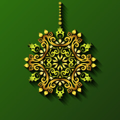 Modern vector decorative ornamental snowflake.