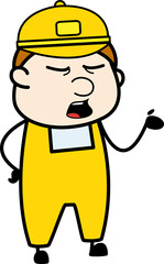 Courier Man Talking Unamused Face Cartoon