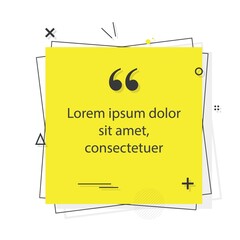 Quote template with trendy style. Comma, Note, message and comment. Vector eps illustration
