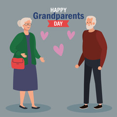 happy grand parents day with cute older couple