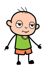Bald Boy Expressionless Face Cartoon
