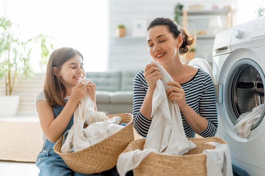 Family Doing Laundry