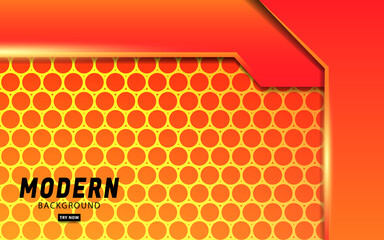 modern abstract premium futuristic orange background banner design.Overlap layers with paper effect.Realistic light effect on circle pattern texture background.vector illustration.