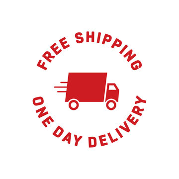 Online Free Shipping Free One-Day Delivery Vector Text Isolated Illustration Background