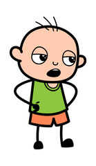 Cartoon Bald Boy Discussing