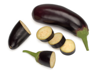 eggplant or aubergine vegetable on a white background