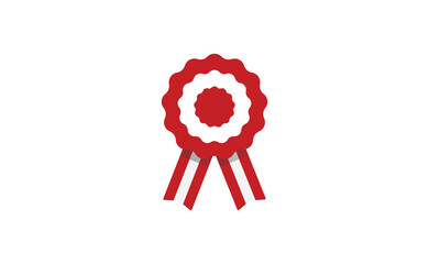 Peruvian cockade vector illustration. National symbol with Peru flag colors. Red and white rosette ribbon.