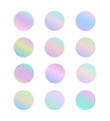 Vector set of different swatch gradients