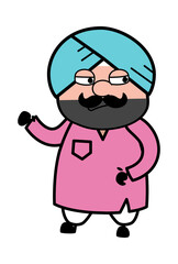 Unamused Cute Sardar Cartoon