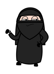 Unamused Muslim Woman Cartoon