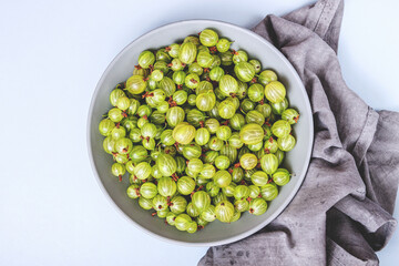 Green gooseberry isolated on white background