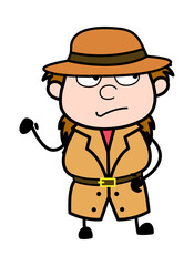 Obraz premium Unamused Investigator Cartoon