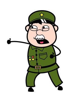 Frustrated Cartoon Military Man yelling