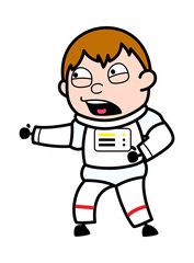 Frustrated Cartoon Astronaut yelling