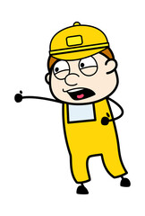 Frustrated Cartoon Courier Man yelling