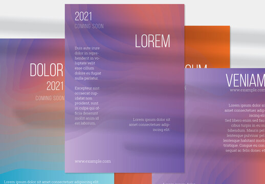 Flyer Layout with Gradient Blend Wavy Shape