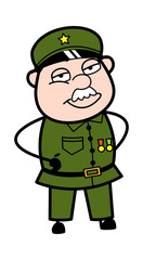 Hands on waist Cartoon Military Man