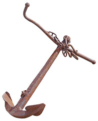 Old rusty anchor on a white © AVD