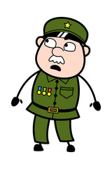 Shocked Military Man Cartoon