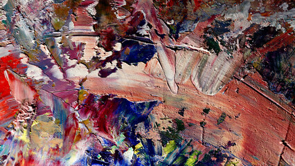 Colorful abstract background wallpaper. Modern motif visual art.  Mixtures of oil paint. Trendy...