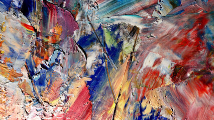 Colorful abstract background wallpaper. Modern motif visual art.  Mixtures of oil paint. Trendy...
