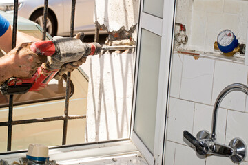 plumber replace lead pipes by plastic pipeline by health danger