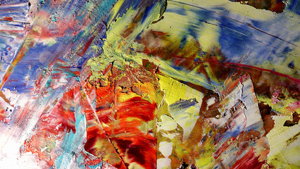 Colorful abstract background wallpaper. Modern motif visual art.  Mixtures of oil paint. Trendy...