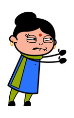 Irritated Indian Lady cartoon illustration