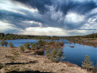 Seven years temporary lakes in Randboel Frederikshaab, Denmark
