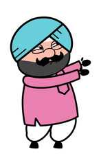 Irritated Cute Sardar cartoon illustration