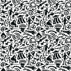 space , aliens - seamless background