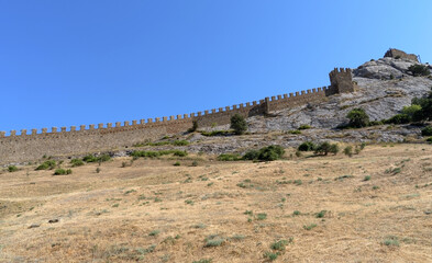 ancient historic Genoese castle or fortress