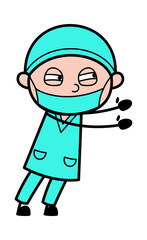 Irritated Surgeon cartoon illustration