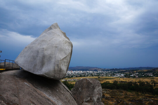 Tandil moving stone, typical landmark near the city of Tandil, BUenos Aires, Argentina