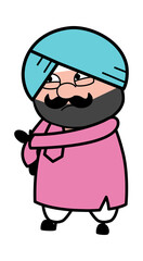 Cartoon Cute Sardar Threatening