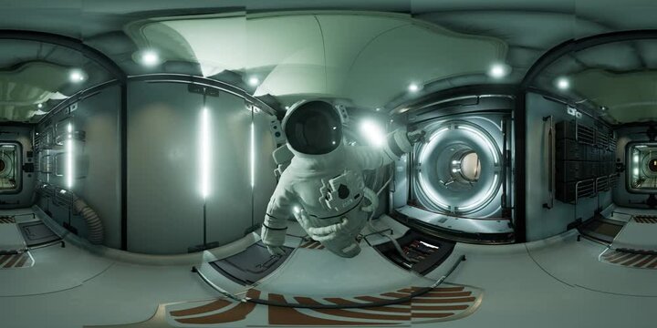 VR360 interior of Space Station. Elements of this image furnished by NASA
