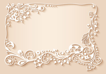 Abstract vector ornamental nature vintage frame.