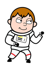 Astronaut Cartoon Challenging to Fight