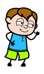 Teen Boy Cartoon Challenging to Fight