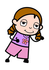 Girl Cartoon Challenging to Fight