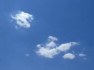 The blue sky with white clouds background and texture