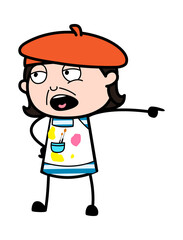 Pointing Artist Cartoon Illustration