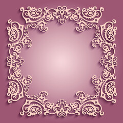 Vector abstract ornamental nature vintage frame.