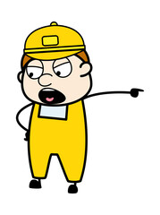 Pointing Courier Man Cartoon Illustration