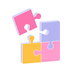 Puzzle pieces illustration vector on white background